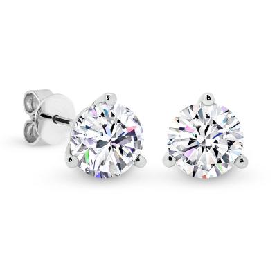 China TRENDY classic design stud earrings 18k white/0.5ct yellow gold moissanite earrings round white moissanite earrings from VVS D for sale