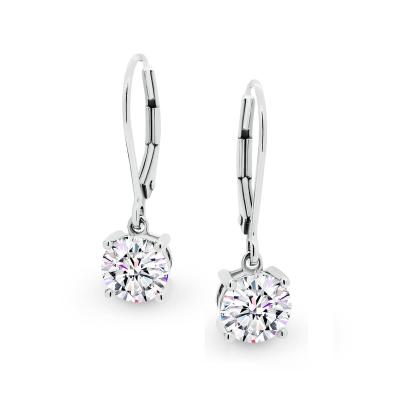 China TRENDY Sparkle 18K Gold Round Shape Moissanite Earrings Wholesale Jewelry Earring for sale