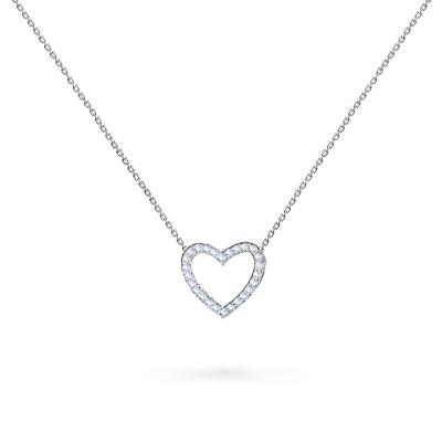 China Minimalist Cute Heart Necklaces Gold Moissanite Jewelry For Baby Necklaces for sale