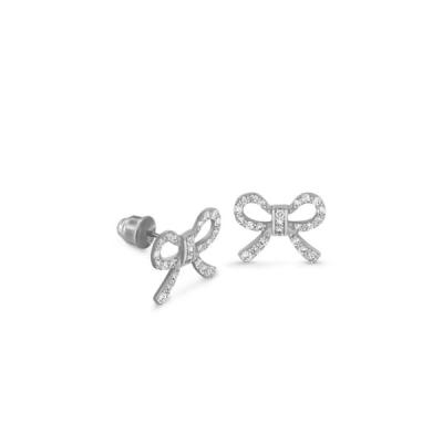 China Cute little mini 14k 18K gold baby earrings Arc-knot moissanite stud earrings for sale