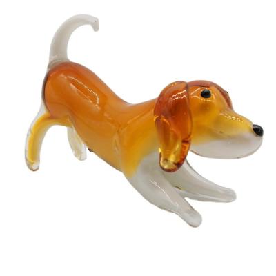 China China Dog Decorative Glass Animal Glass Art Glass Sculpture for sale