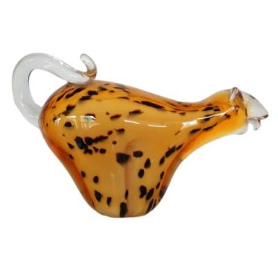 China International Handmade Glass Sculpture Glass Animal Ornament Art Glass Leopard for sale