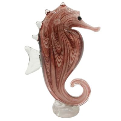 China Home Decoration International Handmade Glass Art Home Figurine Seahorse Glass Sculpture for sale