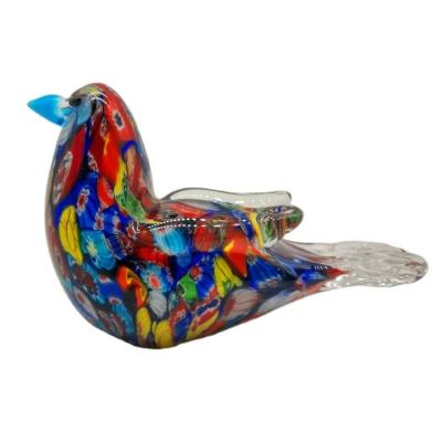 China International Colored Glass Decoration Glass Art Bird Glass Sculpture for sale