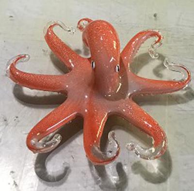 China Beautiful home decor octopus orange glass figurine; art animal decoration for sale