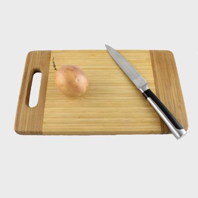 China Sustainable Bamboo Wood Two Tone Kitchen Cut And Serving Board for sale