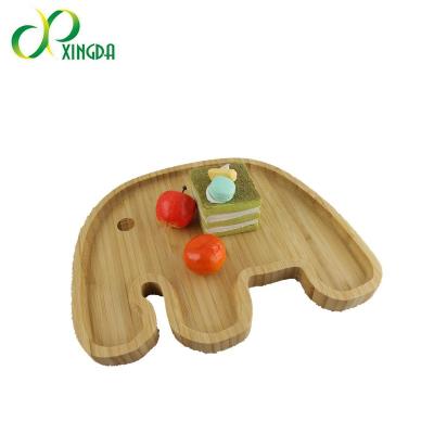 China Eco-Friendly High Quality Sustainable Animal Shape Bear Bamboo Dish New Products Bamboo Dish Kids Food Dish for sale