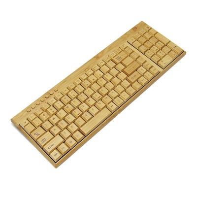 China 2.4G capacitive radio handcrafted bamboo keyboard and mouse for sale