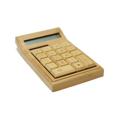 China Universal Purpose Calculator Calculators Standard Function Bamboo Wooden Solar Desktop Calculator with 12 Digit Large Display for sale