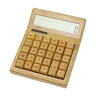 China Multipurpose Calculator Multi Purpose Eco - Friendly Solar Bamboo Financial Calculator for sale