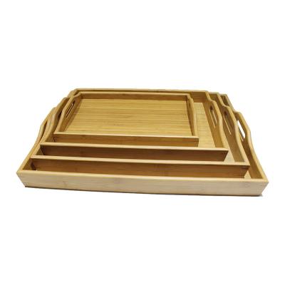 China Eco-friendly 100% Natural Bamboo Carbonized Rectangle Serving Tray Home Hotel Hotel Restaurant&kitchen in for sale