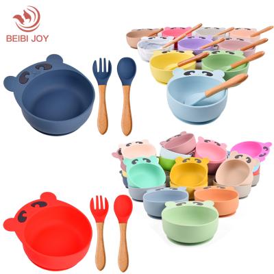 China BPA BFA Free Silicon Baby Bowl Baby Silicone Bowl With Spoon And Fork for sale