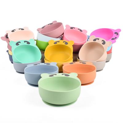 China Hot Sale BPA Free Baby Bowl Silicone Customized Easy Clean Silicone Baby Food Bowl With for sale