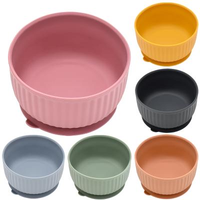 China New Minimalist Silicone Baby Bowl Feeding Tableware Waterproof Spoon Non-slip Tableware BPA Free Silicone Bomb For Baby Bowl Baby Dish for sale