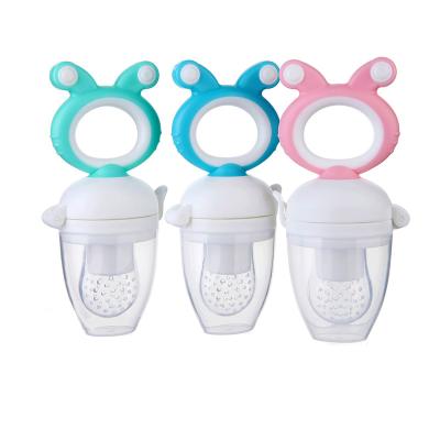 China Free Flow Type Baby Pacifier Baby Fruit Feeder BPA Push Feeding Nipple for sale