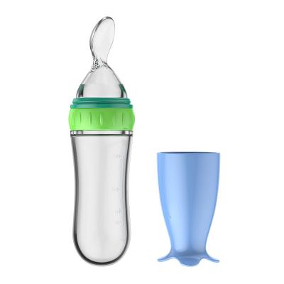 China BPA Free Baby Food Feeder Set Silicone Nipple Feeder and Squeeze Spoon Feeder for Baby Food Dispensing and Feeding for sale