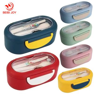 China Portable Straw Dinnerware Food Storage Container Wheat Lunch Box Bento Box Lunch Bag Portable Kids Children School Desk for sale