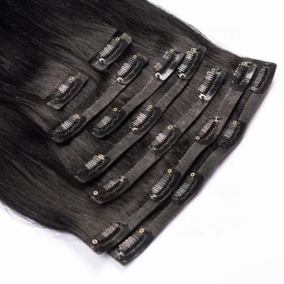 China Silky Straight Wave Wholesale hot popular seamless clip in hair extension in factory Price seamless hair clip extension for sale