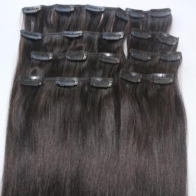 China Silky Straight Wave Wholesale Top quality brazilian clip in hair extension in factory Price clip in highlight hair extensions for sale