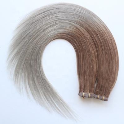 China Silky Straight Wave Wholesale best quality Ombre tape in hair extensions human in factory price tape hair ombre for sale