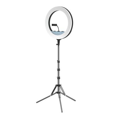 China LCD Screen 18 Inch LED Ring Light with Tripod Stand Dimmable Makeup Selfie Ring Light for Studio Portrait YouTube Vlog Video Shooting for sale