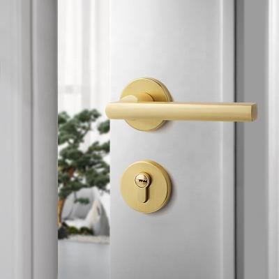 China Anti-corrosion modern gold color handle pull design luxury aluminum alloy door handle for door for sale