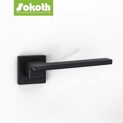 China Good Contemporary Hardware Plating Modern Matte Black Interior Door Handle for sale