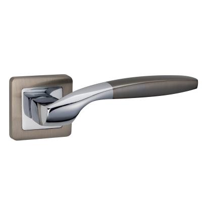 China Eastern Europe Modern Nickel Passage Door Hardware Interior Brushed Door Lever Set for sale