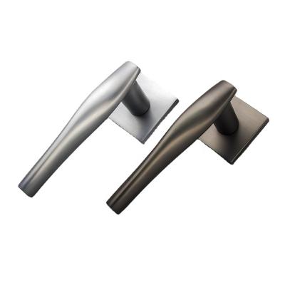 China Simple Design Modern Aluminum Industrial Door Handle Black Lever for sale