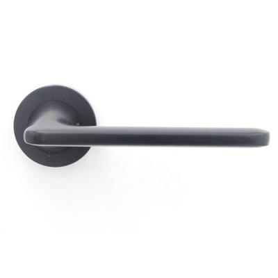 China High Security Zinc Plating Voucher Black Round Rose Interior Door Handles for sale