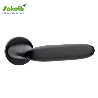 China Good Design Special PVD Plating Bedroom Zinc Alloy Door Handle On Rose for sale