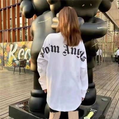 China Autumn Women Viable Clothing Trending Casual Loose Fit French Terry Sweatshirt Letter Print White Crewneck Sweatshirts for sale