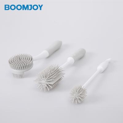 China BOOMJOY 30cm Feeding Bottle Gray Plastic Kitchen Silicon Tpr Viable Bottle Cleaning Brush for sale