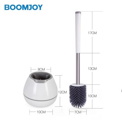 China Boomjoy TPR Viable Hot Selling Soft Toilet Brush Set For Bathroom Cleaning New Design Toilet Brushes And Holders for sale