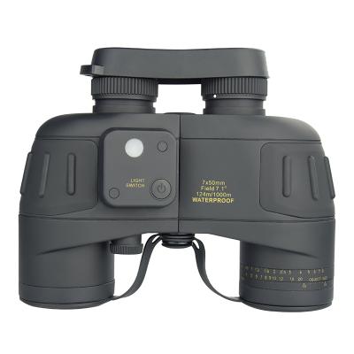 China TELESCOPE High Power Binoculars 10x50 Waterproof Telescope Range Finder With Bak4 Porro Compass Prism FMC Green Film for sale