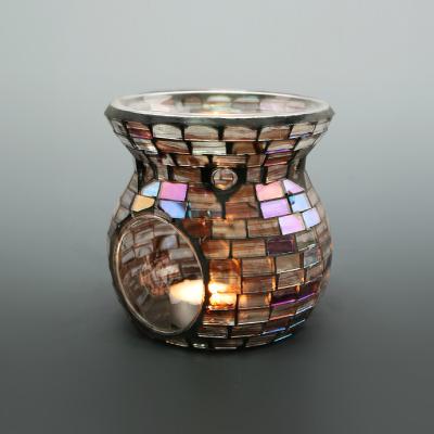 China Fresh Popular Selling Amazon Mosaic Scent Short Oil Burner In Iridescent Color for sale