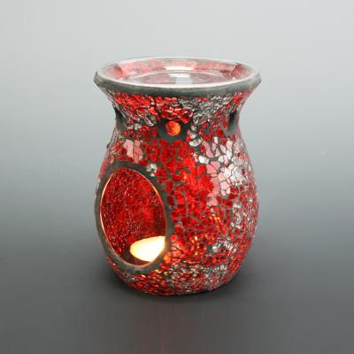 China Economic Christmas Red Christmas With Silver Mosaic Oil Burner Hot Sale for sale