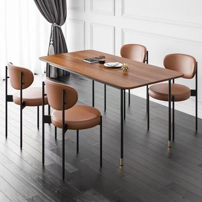 China Slender Leg Dining Table Chairs and Table (Others) Metal Adjustable Wood Table for sale