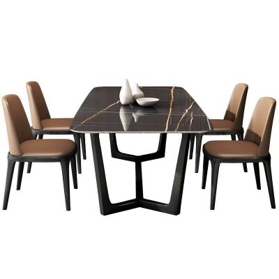 China Top Italian Luxury Type 4/6/9 Design(Other) Wooden Chair Dining Table Rock Adjustable Panel Set for sale