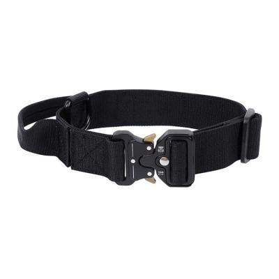 China 5cm Combat Durable Heavy Duty Collar Buckle Tactical Dog Collar With Handle for sale