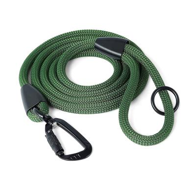 China Sustainable Climbing Rope Dog Leash With Self-Locking Aviation Aluminum Carabiner for sale