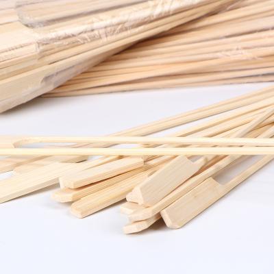 China Biodegradable professional manufacture cheap rotating barbecue skewer flat wooden skewers bamboo for sale