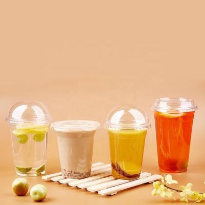 China DOUBLE WALL 16oz 24oz U shape plastic boba tea cups disposable PET pp cup for sale