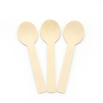 China Biodegradable Durable Using Low Price Ice Cream Wooden Scoop Flat Disposable Ice Cream Spoon Wooden Spoon for sale