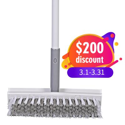 China Sustainable double sided floor brush and squeegee 2 in 1 hard bristle brush for sale