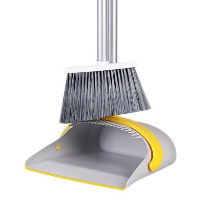 China BOOMJOY Amazon Success Home Teeth Design Wind Proof Broom and Standing Dustpan Set for sale