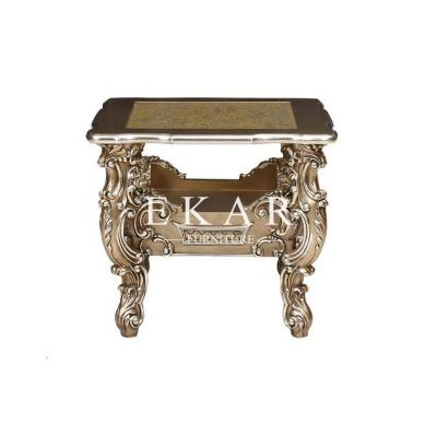 China Luxury Carved Living Room Furniture Antique Wooden Corner Table Design LS-A101J-3 for sale