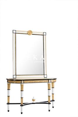 China Spanish royal style wooden console table and mirror set FLN-M-XG201 for sale