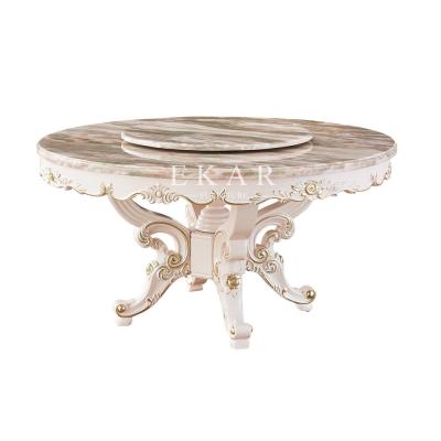 Китай Round Rotating Centre Set 6 Chair Marble Dining Table OY-CT02 продается