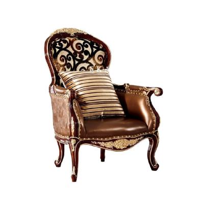 China Antique Luxury Wooden Armchair Royalty Living Room Leisure Arm Chair for sale